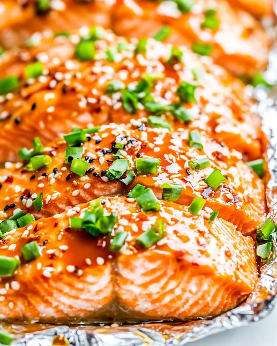 Healthy Asian Glazed Salmon in Foil shot