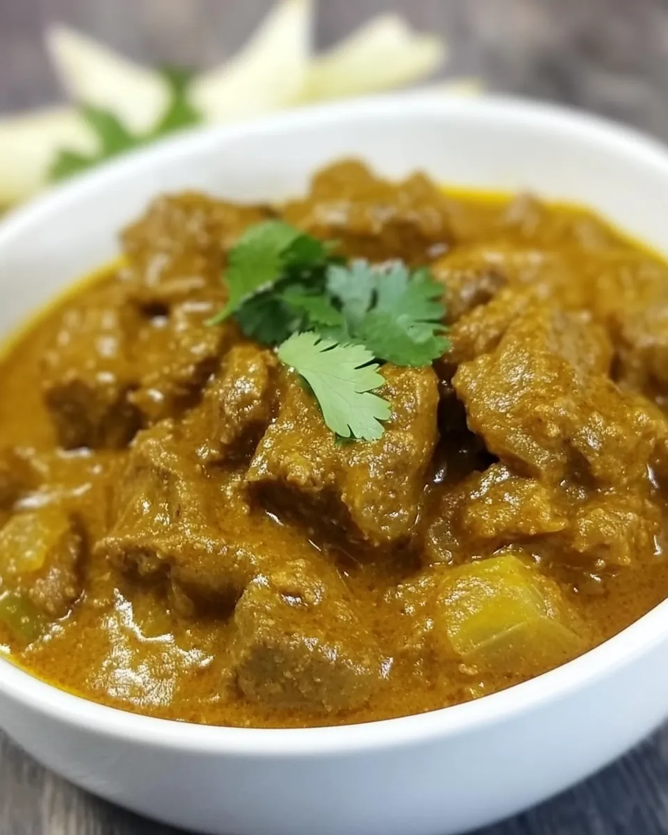 Delicious Authentic Indian Lamb Dopiaza Curry shot