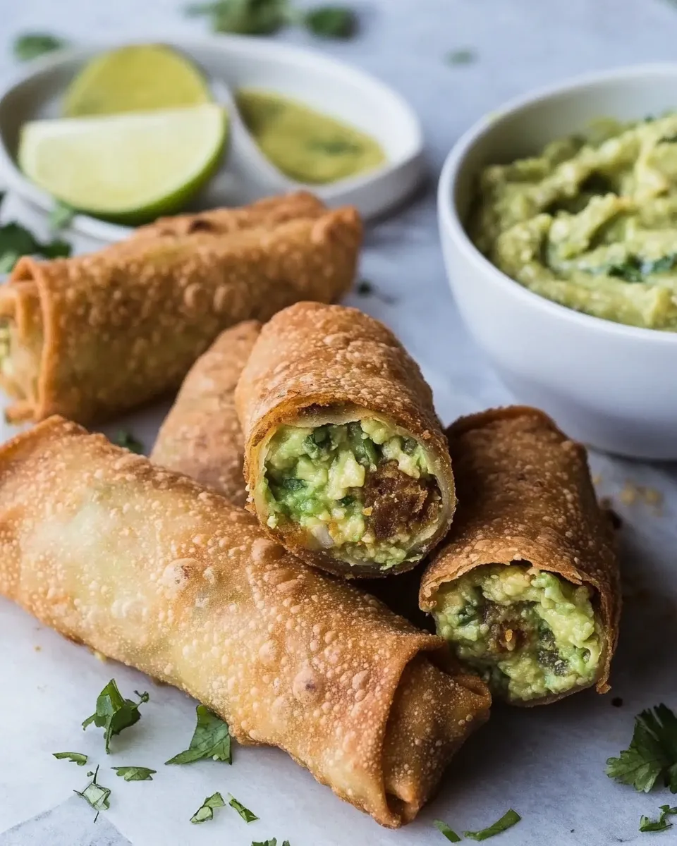 Homemade Avocado Egg Rolls (Guacamole Egg Roll Recipe) photo