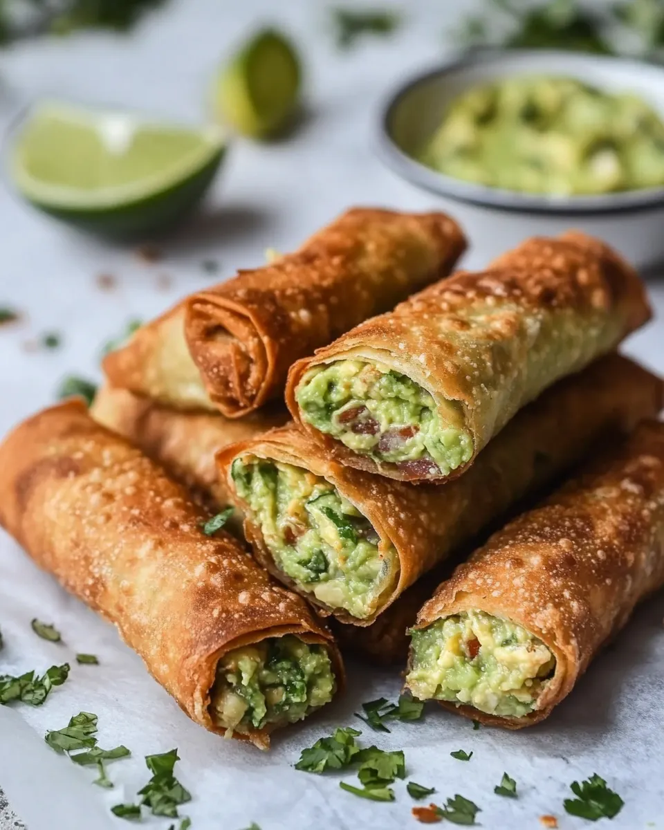 Easy Avocado Egg Rolls (Guacamole Egg Roll Recipe) recipe photo