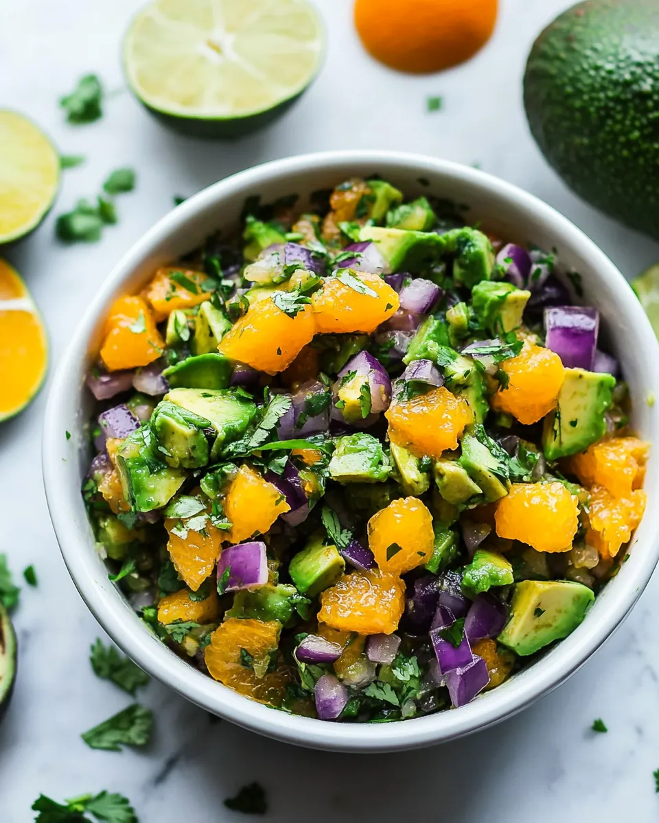 Fresh Avocado Orange Salsa shot
