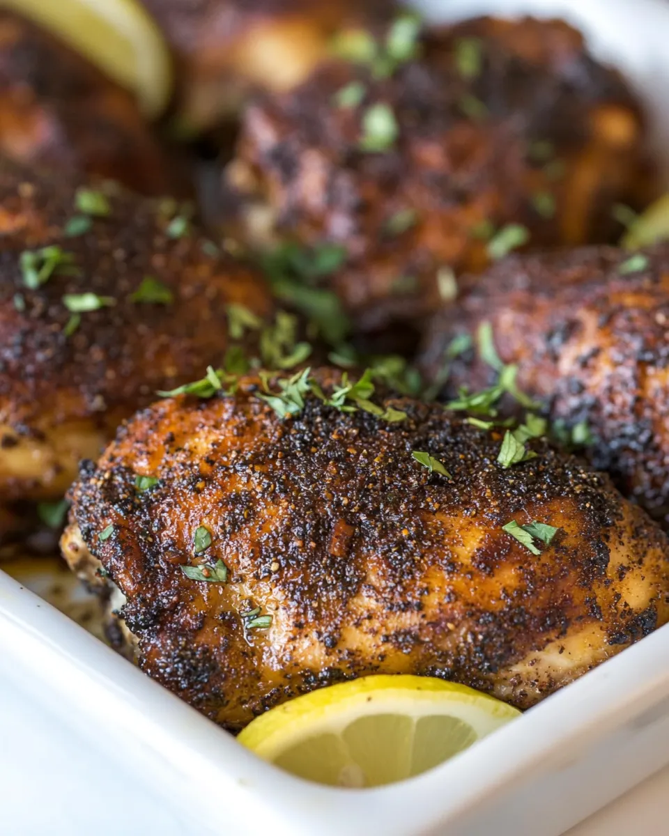 Easy Baked Blackened Chicken Thighs image
