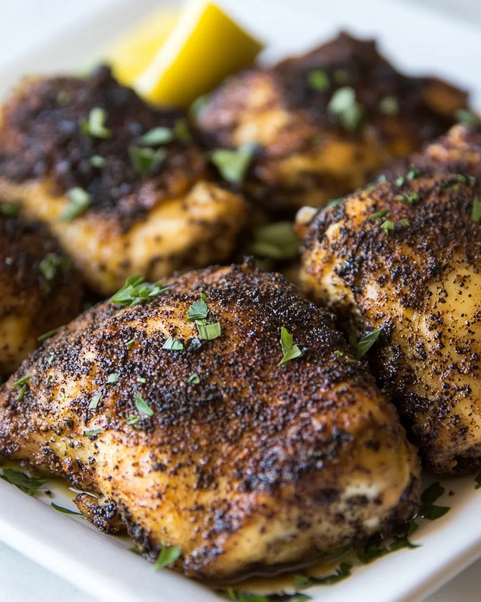 Delicious Baked Blackened Chicken Thighs recipe photo
