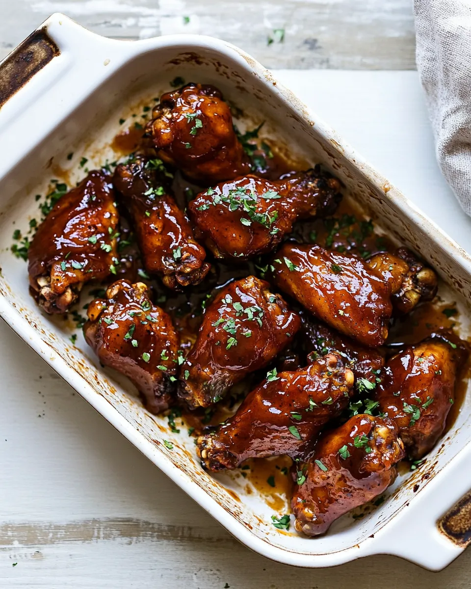 Amazing Baked Boneless Honey BBQ Chicken Wings with Spicy Ranch. shot