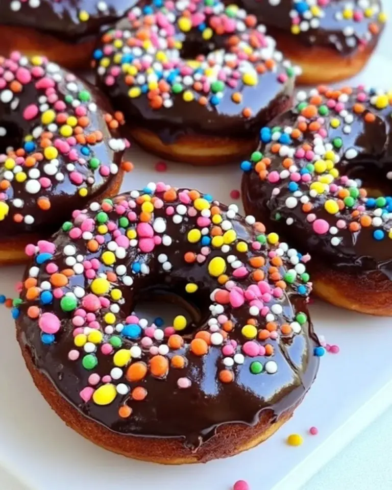 Homemade Baked Chocolate Glazed Donuts photo