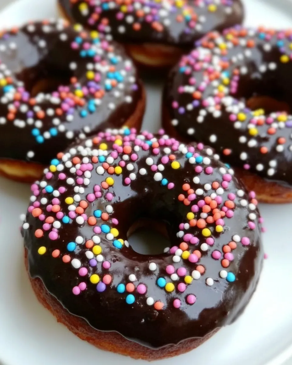 Classic Baked Chocolate Glazed Donuts image