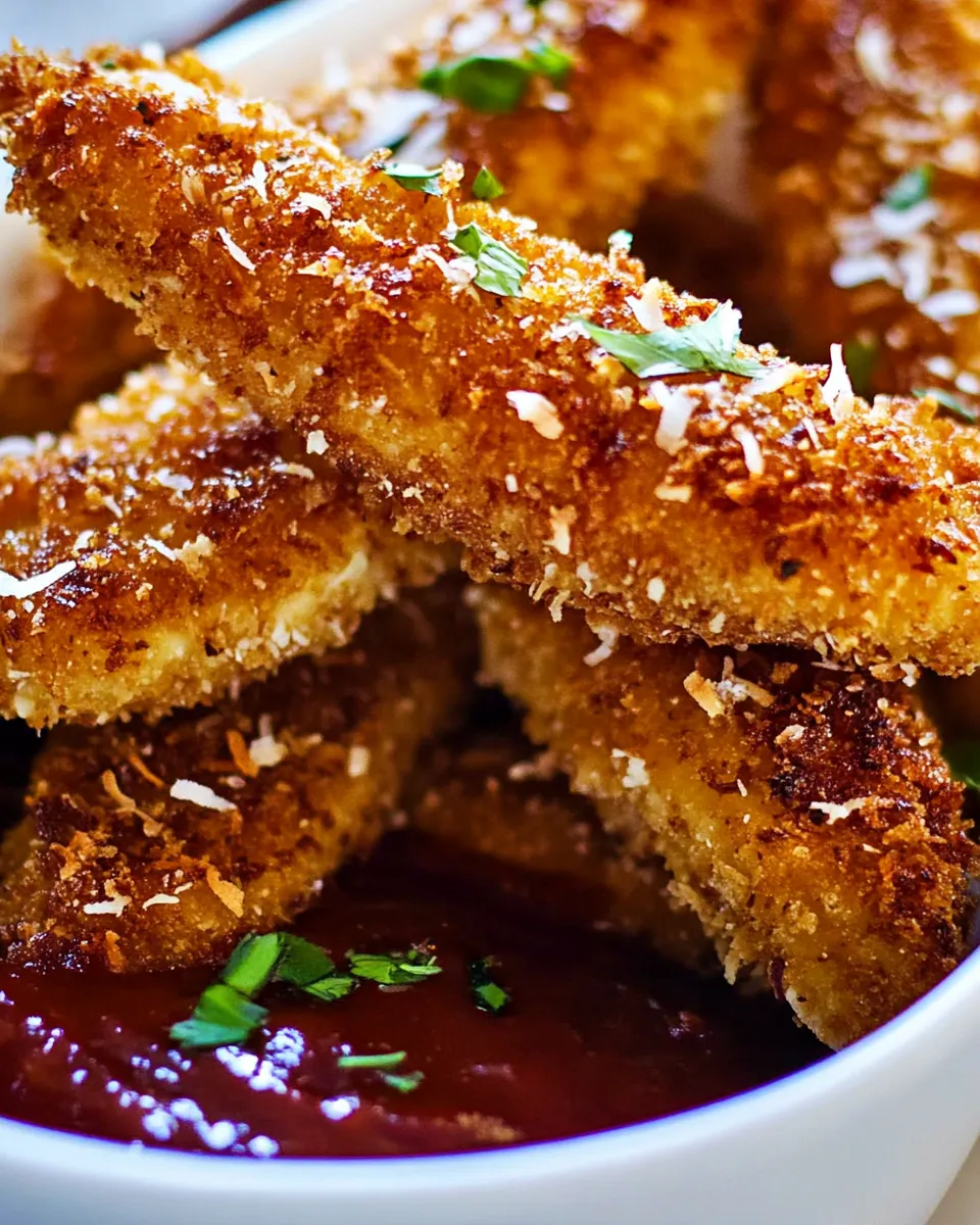 Delicious Baked Coconut Chicken Strips image
