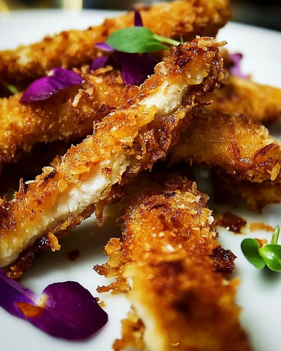 Healthy Baked Coconut Chicken Strips shot