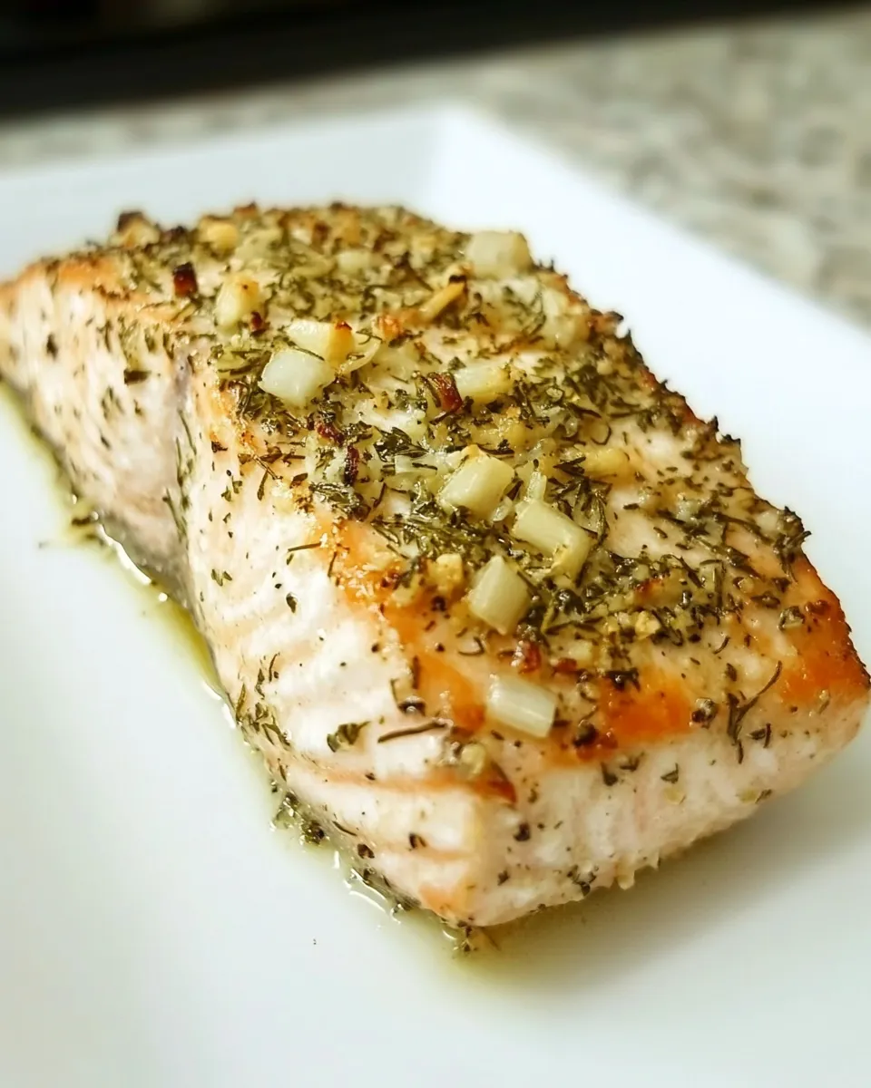 Delicious Baked Salmon with Dill and Garlic image
