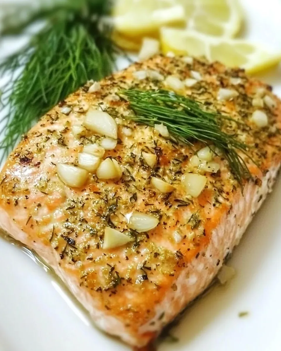 Quick Baked Salmon with Dill and Garlic shot