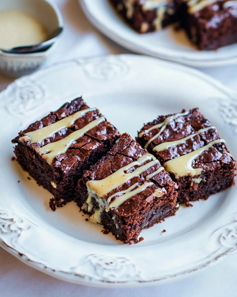 Homemade Banana Bread Brownies with Vanilla Caramel Glaze photo