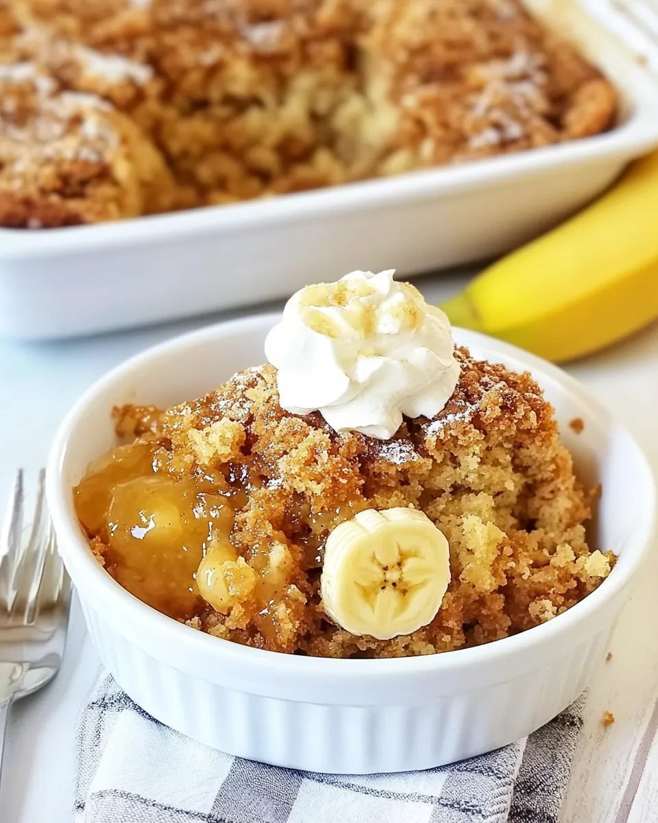 Delicious Banana Bread Dump Cake shot