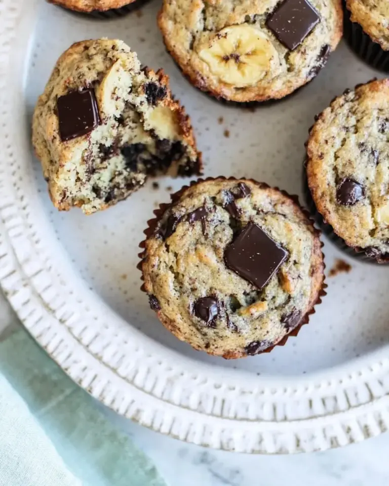 Sweet Banana Muffins with Olive Oil and Dark Chocolate. food shot