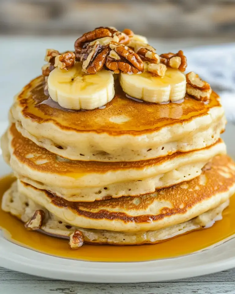 Homemade Banana Pecan Pancakes photo