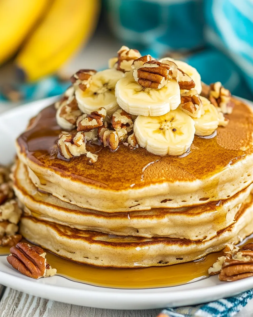 Delicious Banana Pecan Pancakes shot