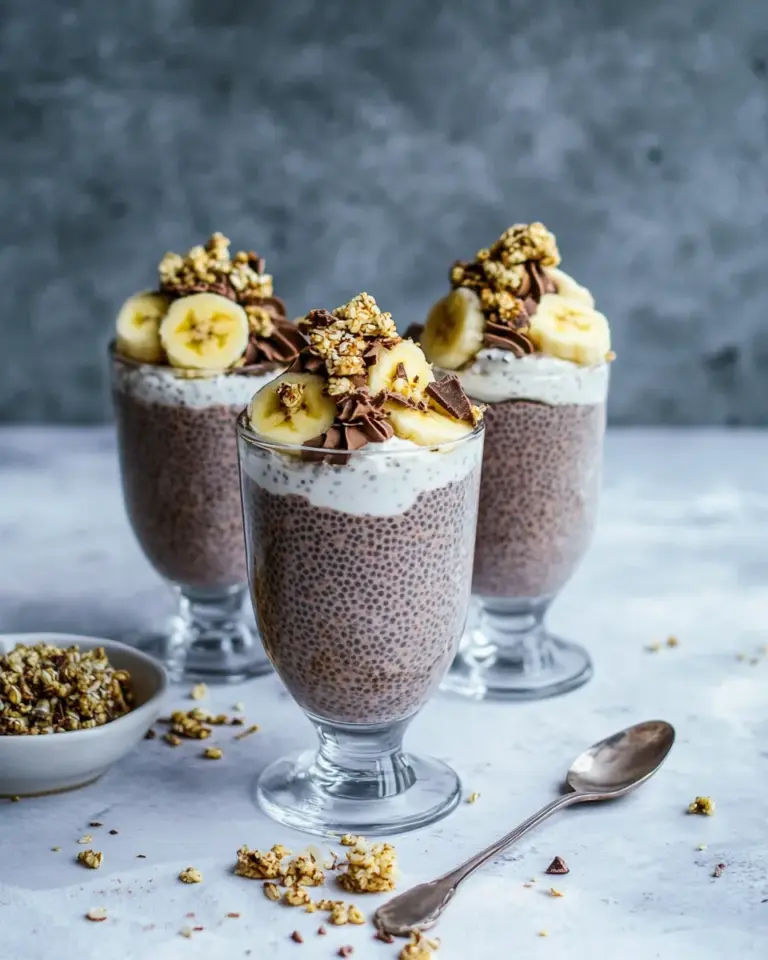 Homemade Banana and Chocolate Chia Cream Pie Parfaits. recipe image