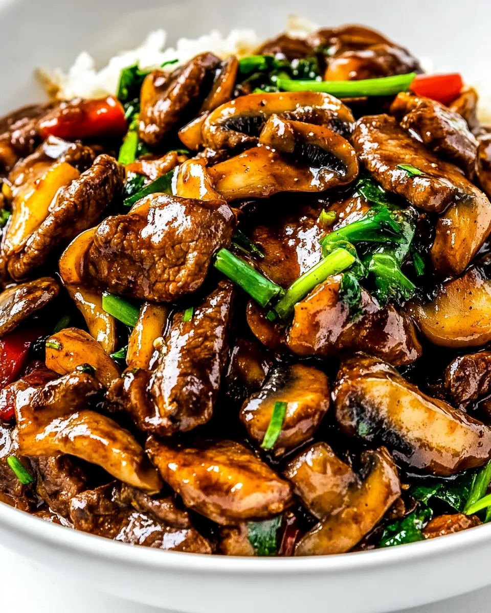 Healthy Beef Mushroom Stir Fry shot