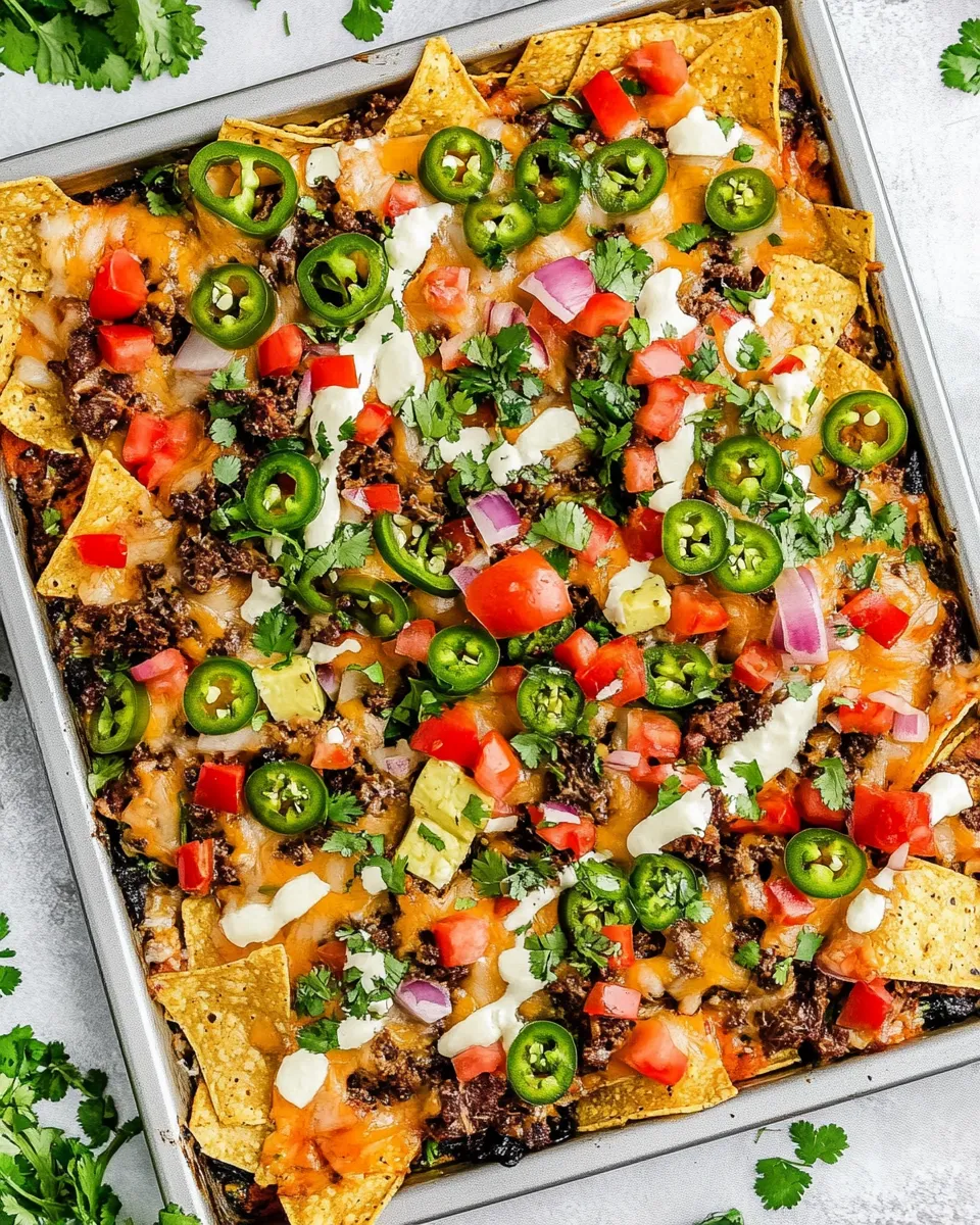 Delicious Beef Sheet Pan Nachos Recipe image