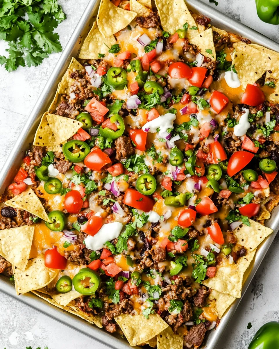 Best Beef Sheet Pan Nachos Recipe shot