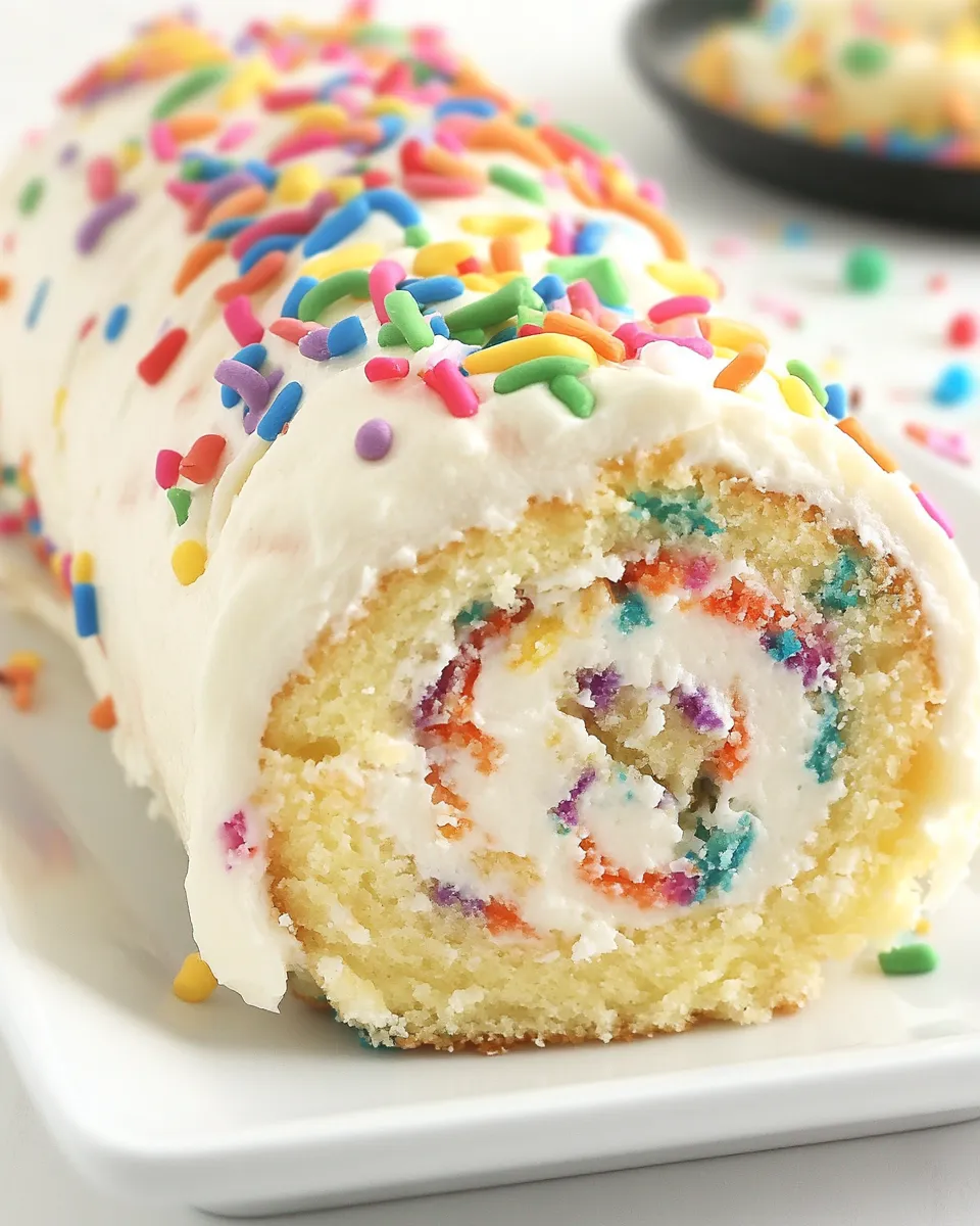 Classic Birthday Cake Roll recipe photo