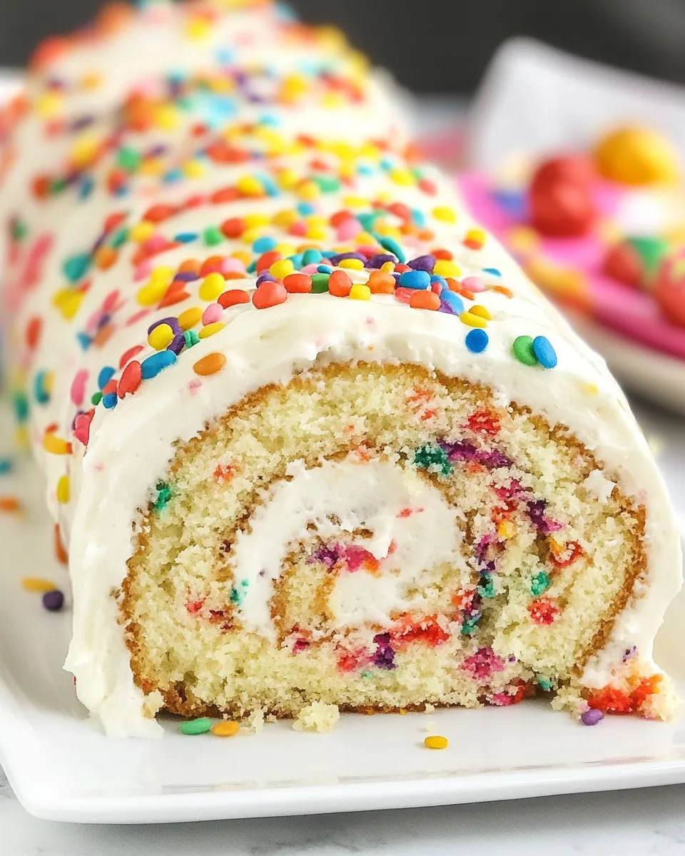 Quick Birthday Cake Roll shot