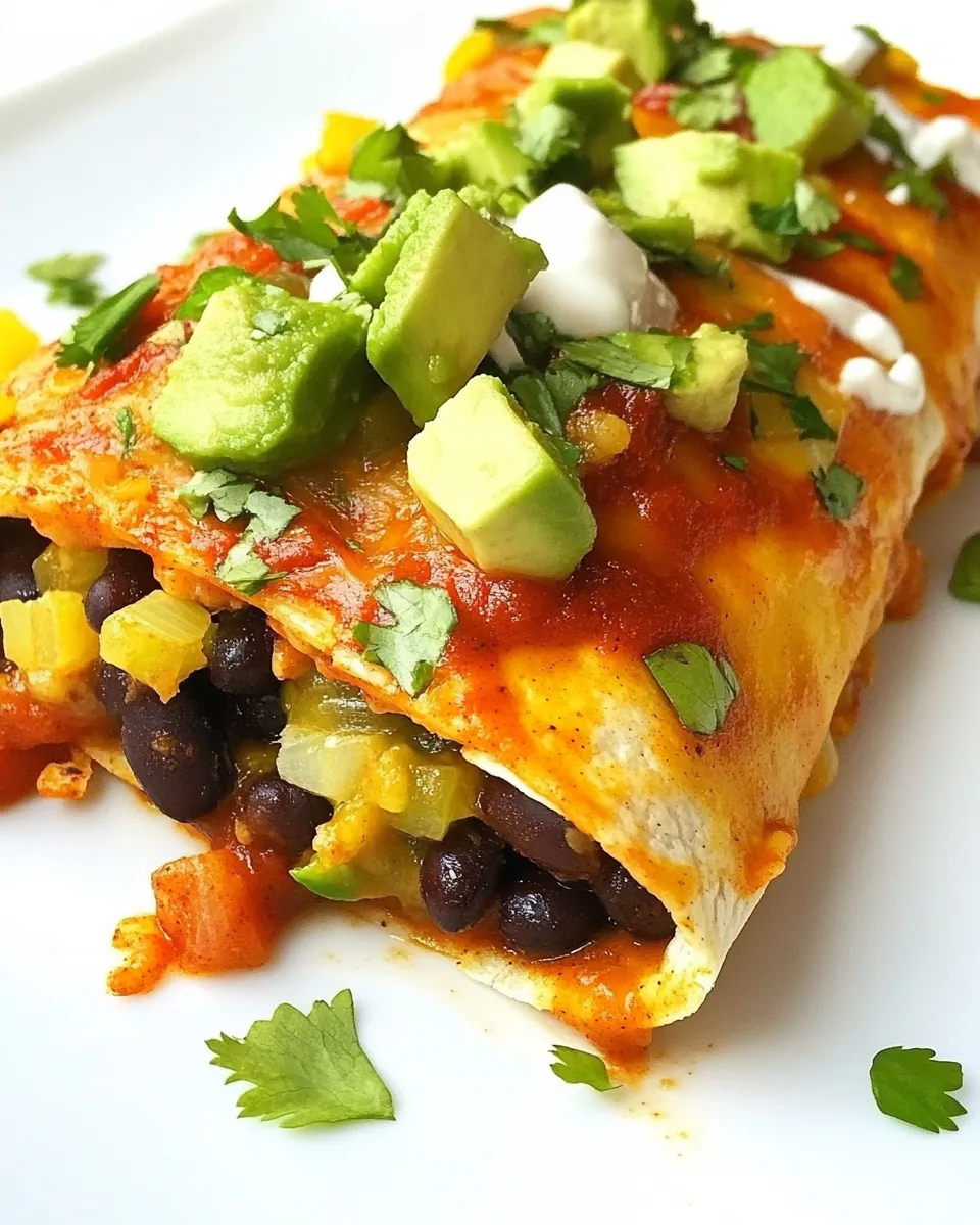 Classic Black Bean Avocado Enchiladas image