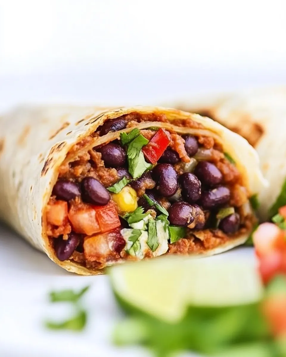Healthy Black Bean Burrito (Vegan!) recipe photo