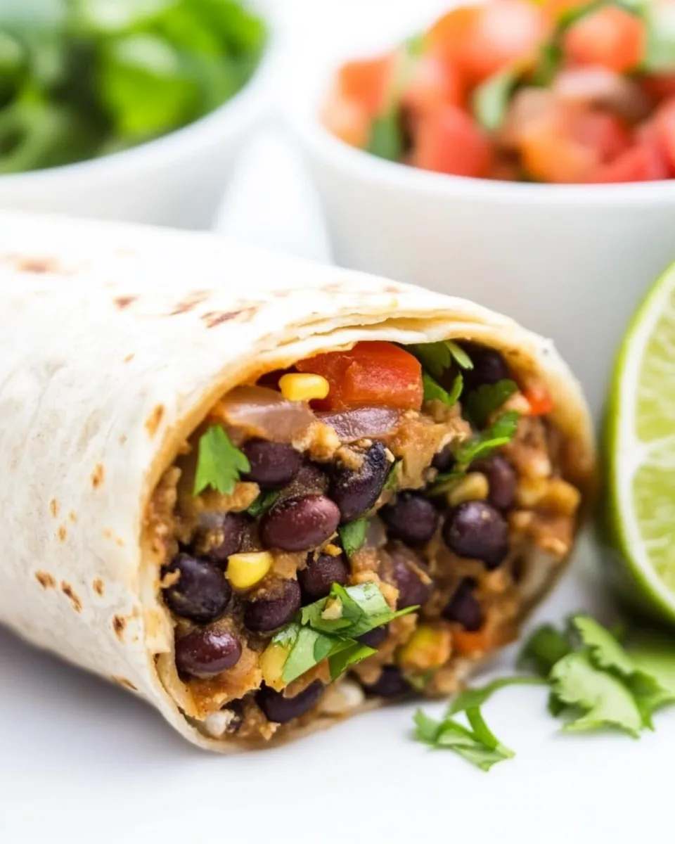 Savory Black Bean Burrito (Vegan!) dish photo
