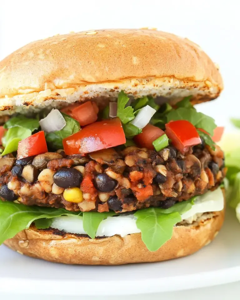 Homemade Black Bean Mushroom Burger (Vegan!) photo