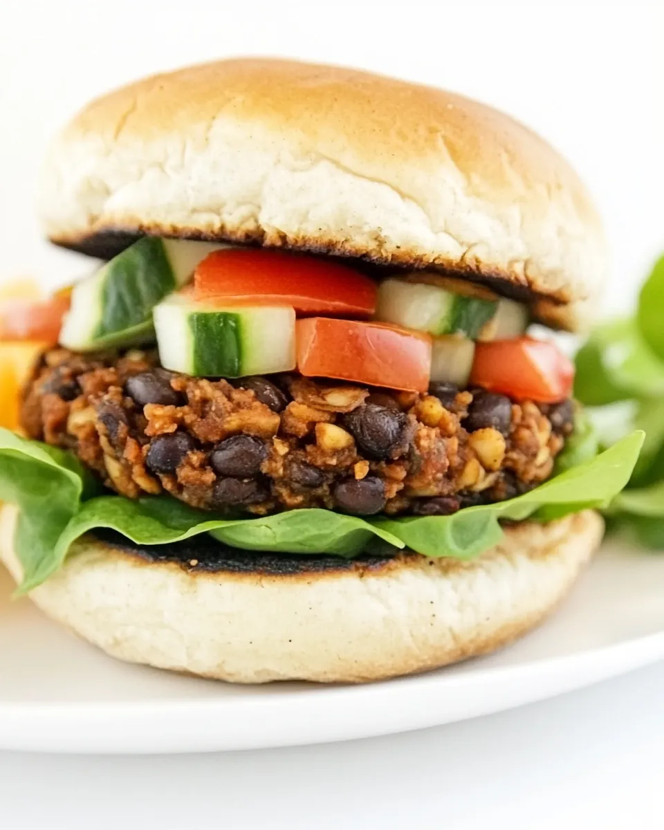 Classic Black Bean Mushroom Burger (Vegan!) image
