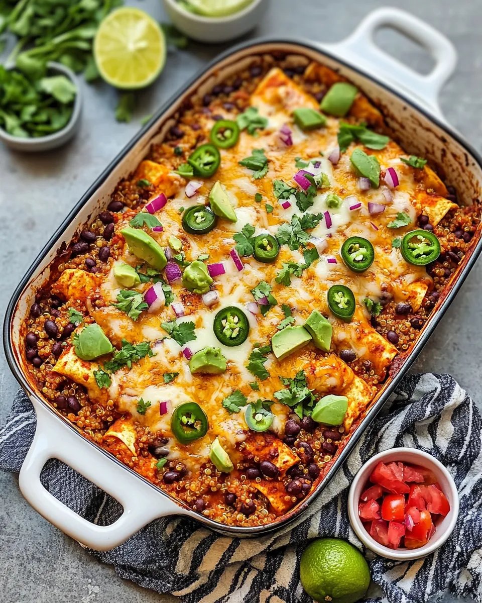 Healthy Black Bean Quinoa Enchilada Bake recipe photo