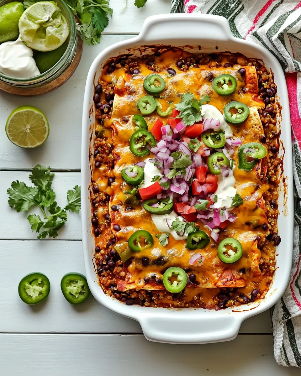 Quick Black Bean Quinoa Enchilada Bake shot