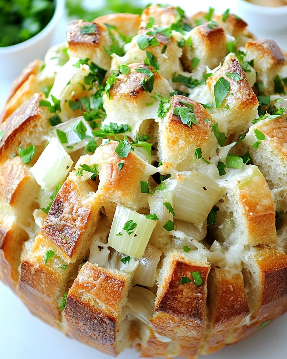 Delicious Bloomin Onion Bread shot