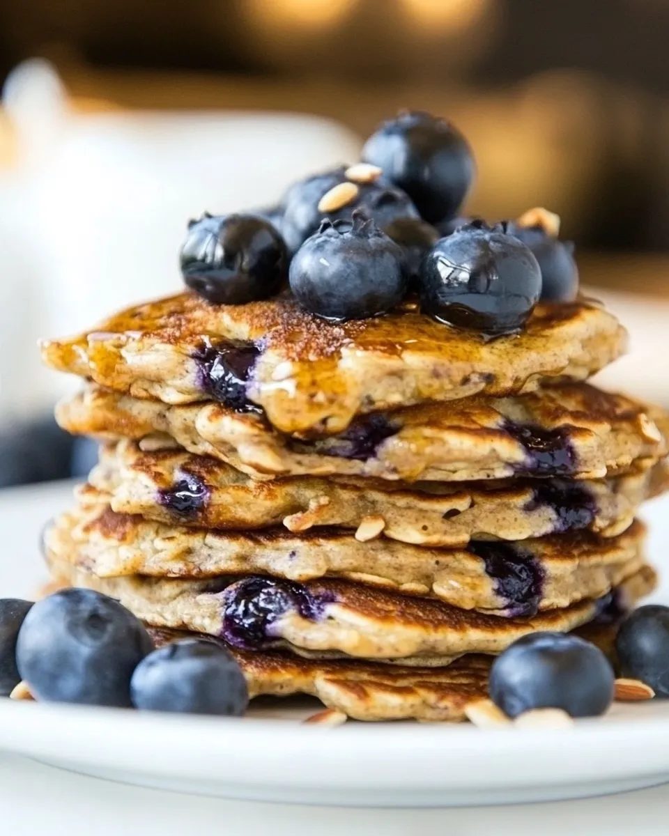 Easy Blueberry Almond Protein Pancakes recipe photo