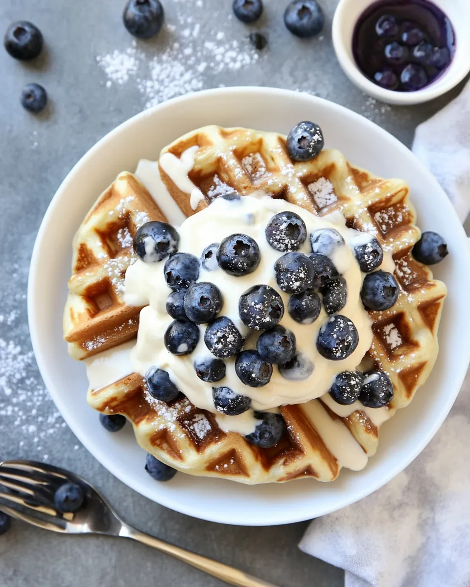 Homemade Blueberry Sour Cream Waffles photo