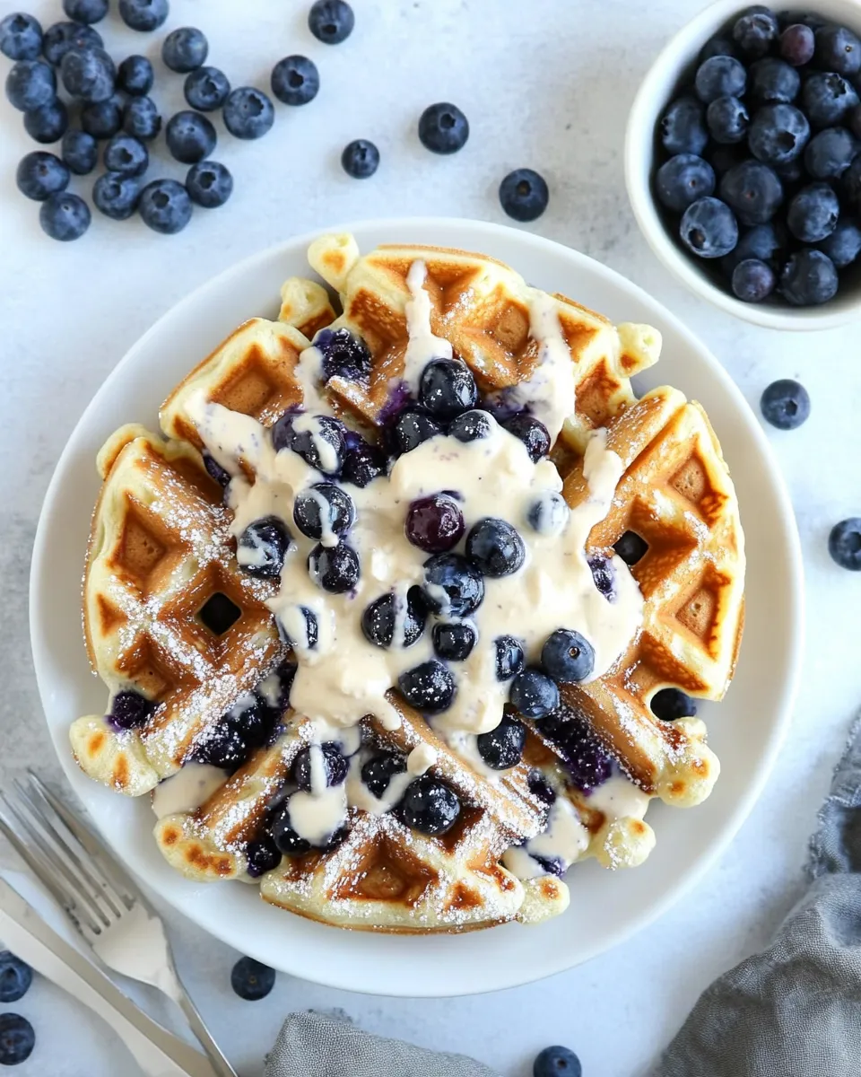 Easy Blueberry Sour Cream Waffles recipe photo