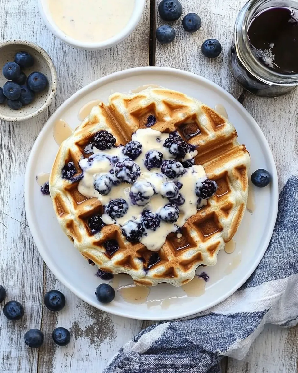 Best Blueberry Sour Cream Waffles shot