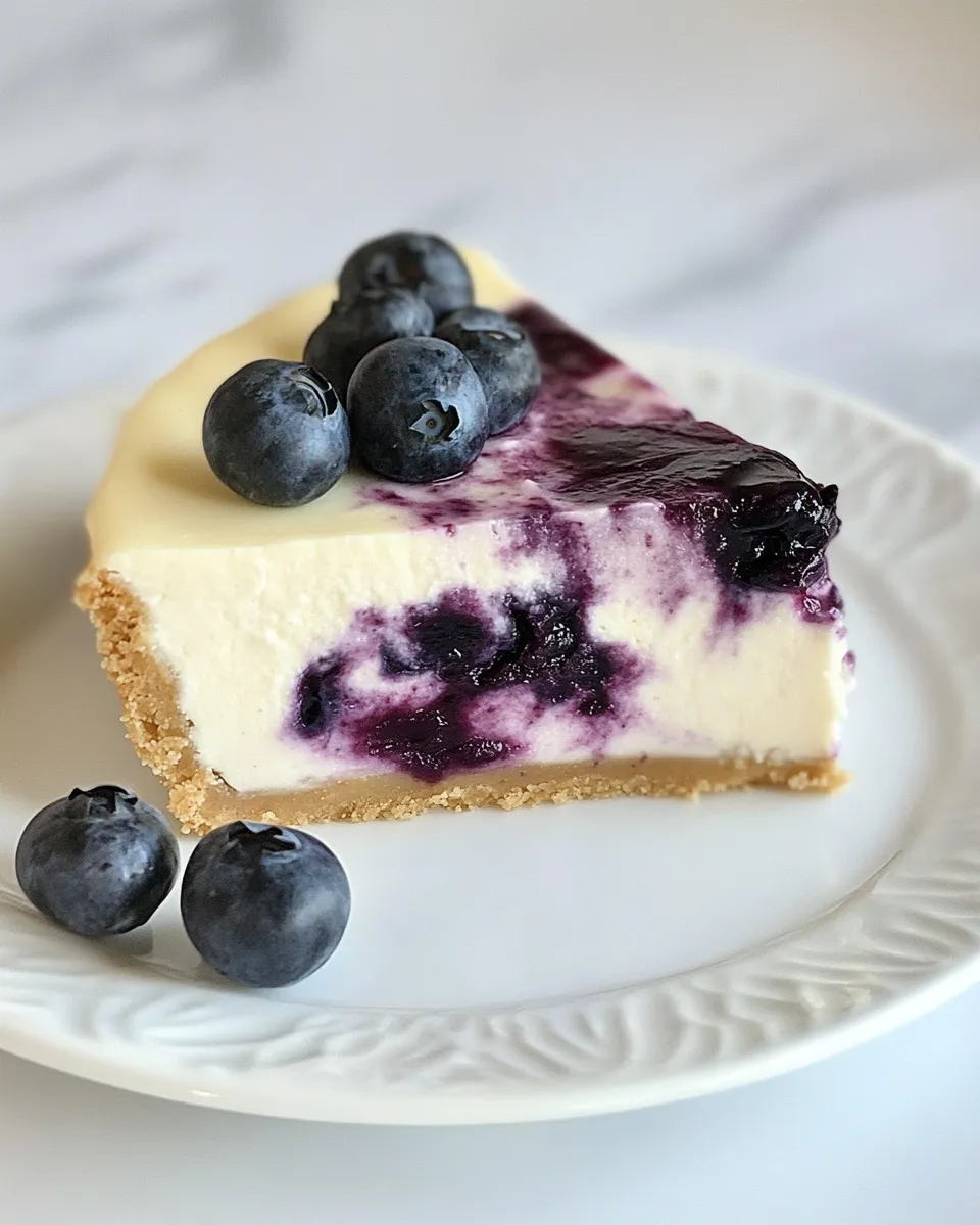 Classic Blueberry Swirl Cheesecake image