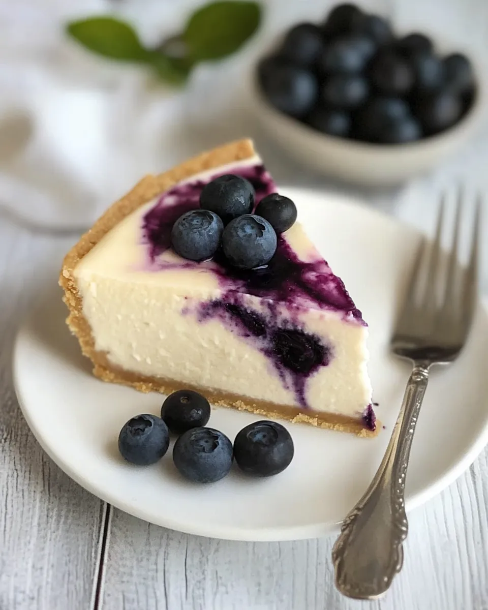 Easy Blueberry Swirl Cheesecake recipe photo
