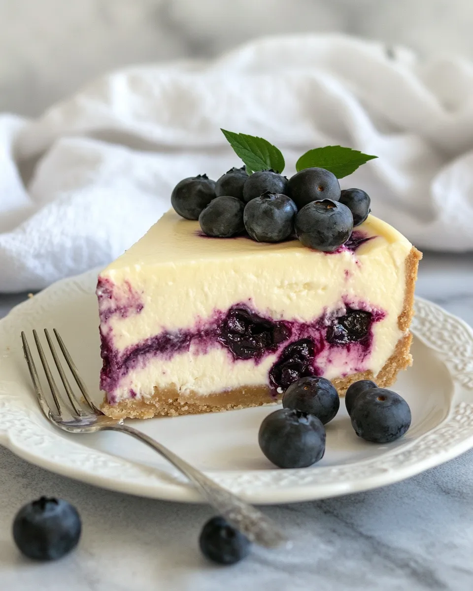 Delicious Blueberry Swirl Cheesecake shot
