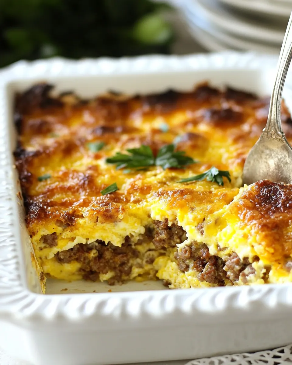 Easy Breakfast Sausage, Egg & Cheese Casserole recipe photo