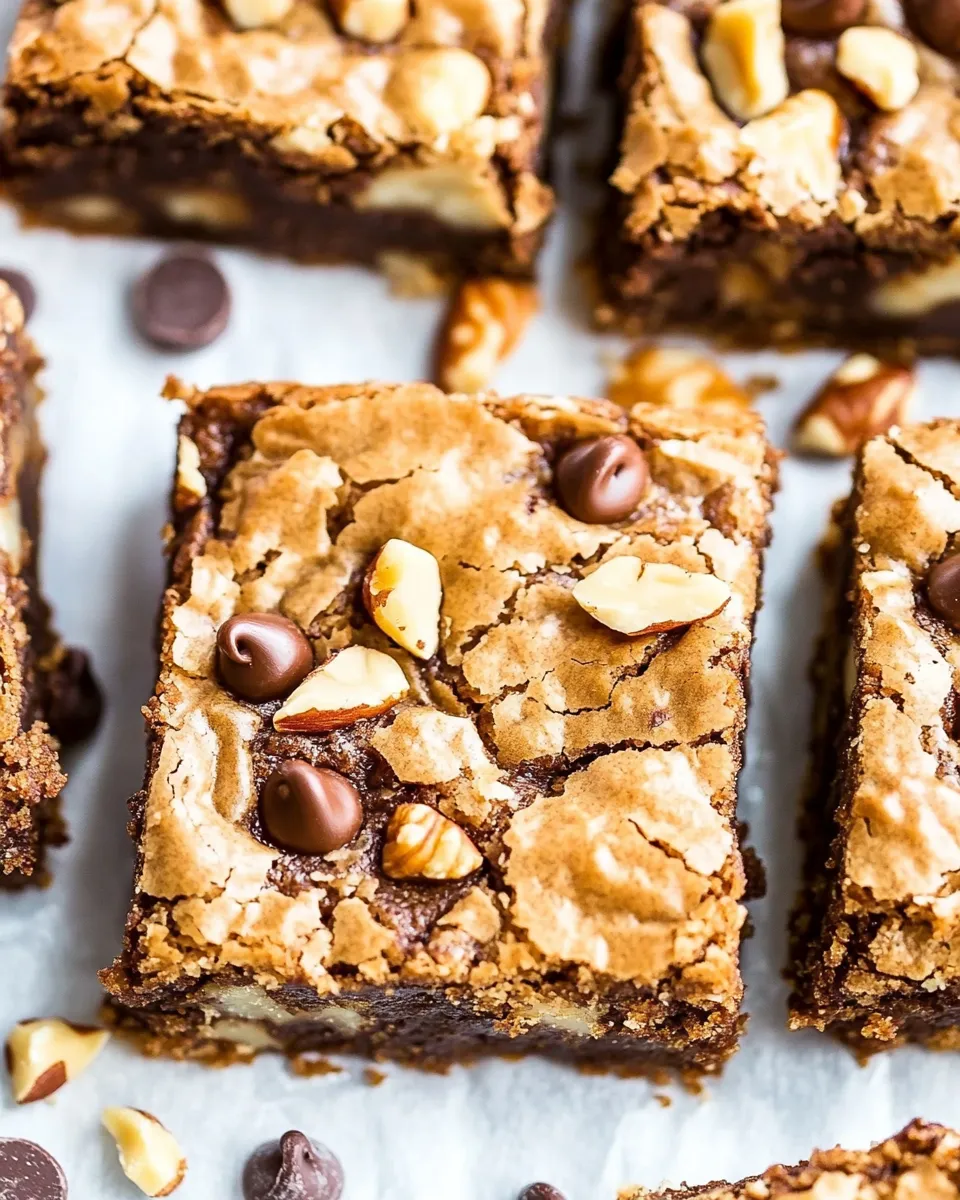 Easy Brown Butter Walnut Chocolate Chip Blondies recipe photo