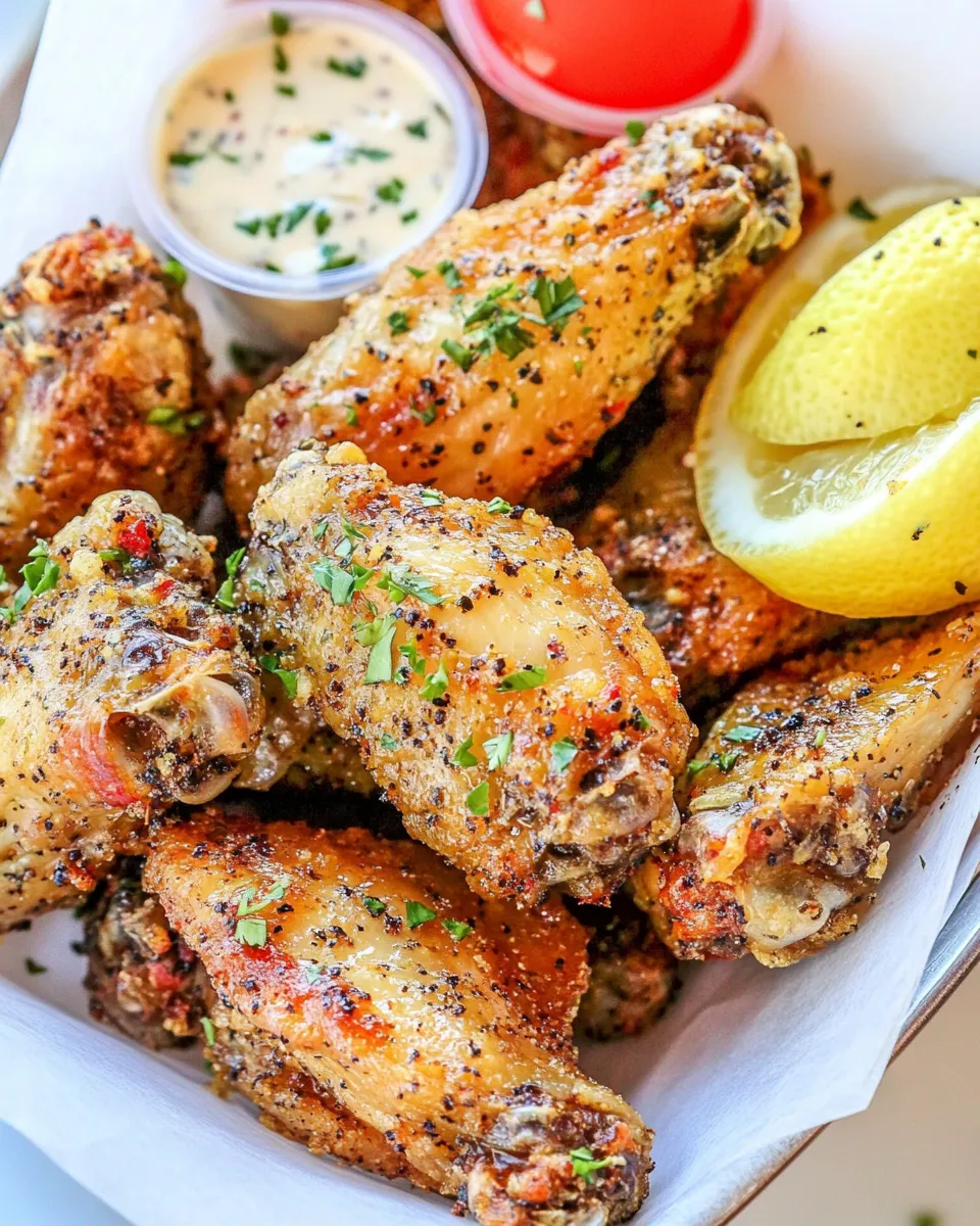 Delicious Buffalo Wild Wings Lemon Pepper Wings shot