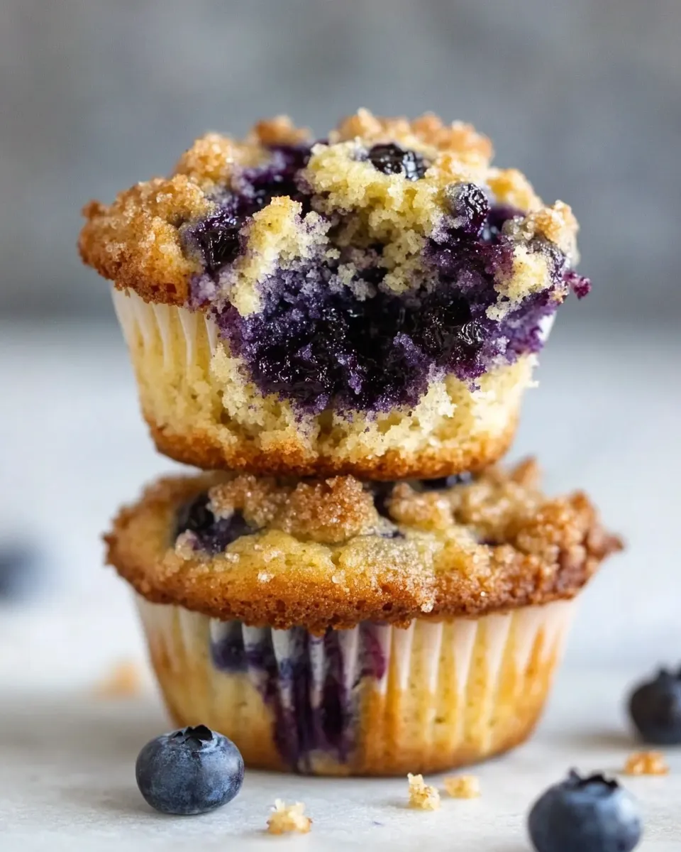 Ultimate Bursting Blueberry Coffee Cake Muffins. dish image