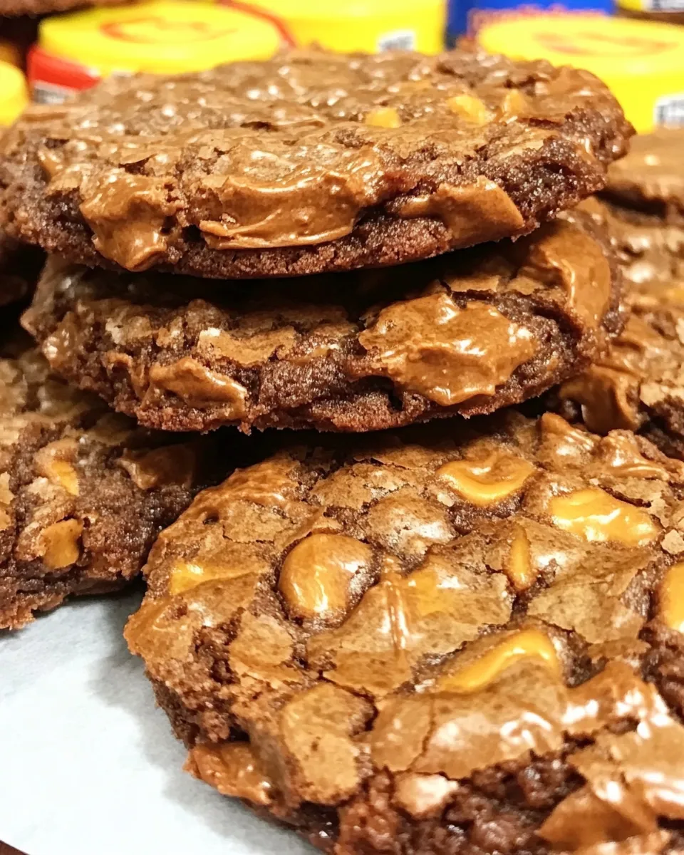 Homemade Butterfinger Brownie Cookies photo