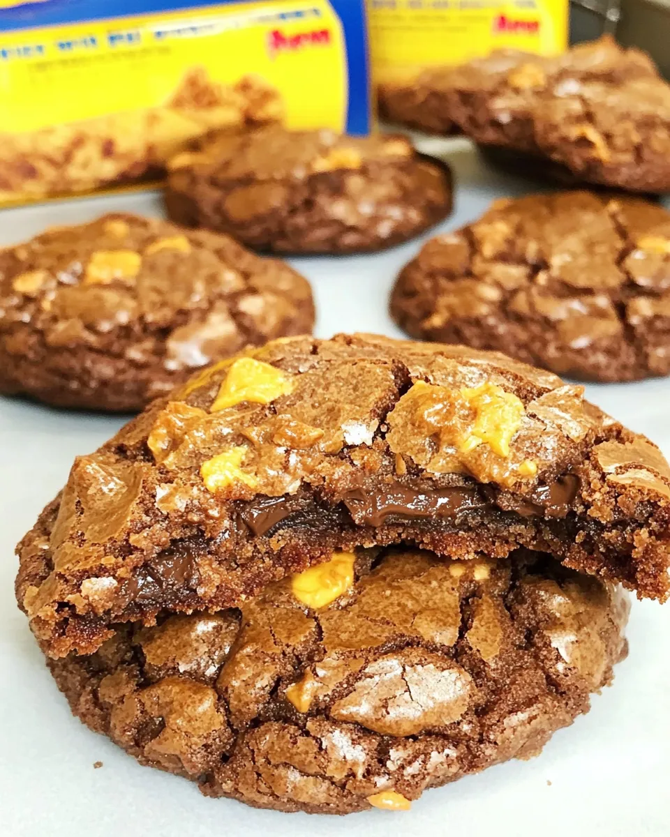 Easy Butterfinger Brownie Cookies recipe photo