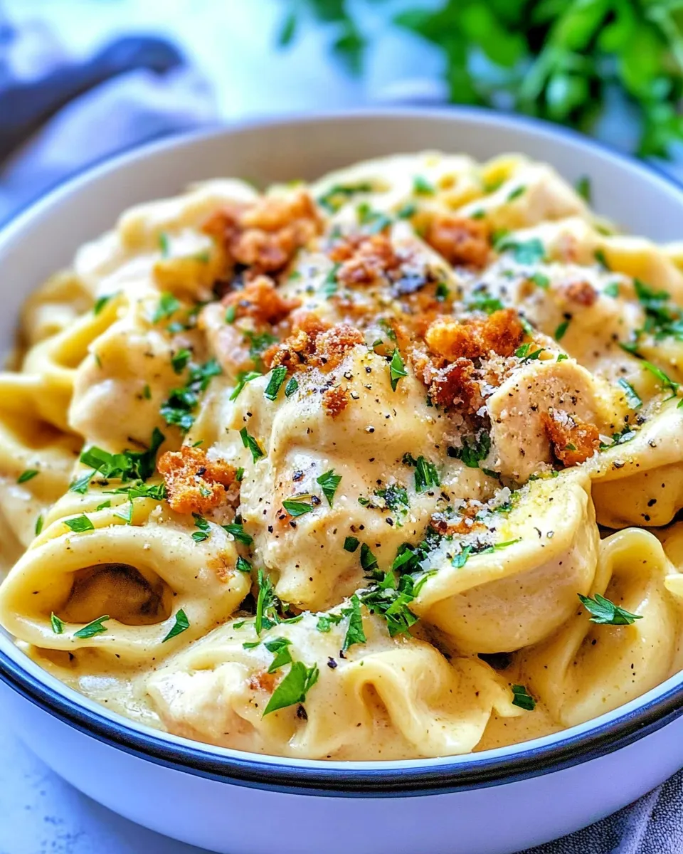 Delicious Caesar Chicken Tortellini (Lightened Up) shot