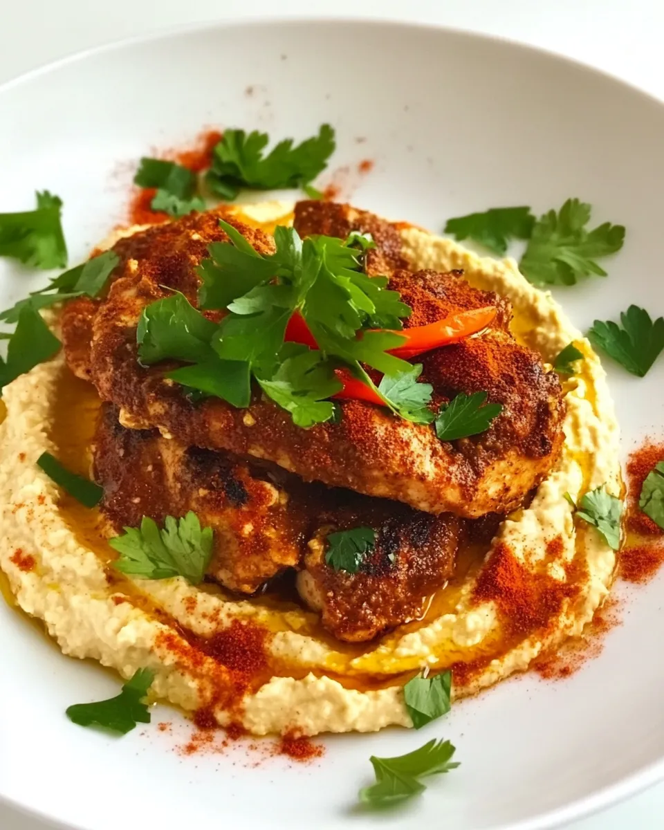 Delicious Cajun Chickenwith Hummus image