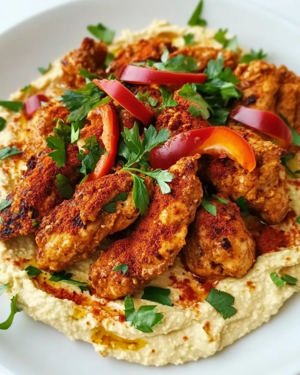 Healthy Cajun Chickenwith Hummus dish photo