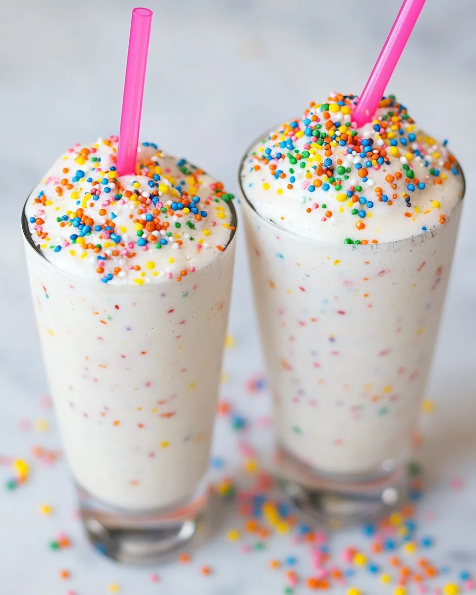Easy Cake Batter Milkshakes 3 Ingredient Recipe shot